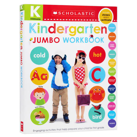 英文原版 学乐英语儿童早教书 Scholastic Jumbo Workbook Kindergarten 英文版幼儿园练习册 含贴纸 Scholastic Early Learners 商品图0