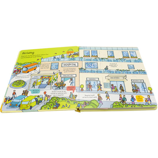 【中商原版】尤斯伯恩看里面系列 医院 英文原版 Look Inside a Hospital 翻翻纸板书 儿童科普 百科绘本 3-6岁 商品图1