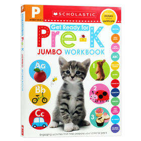 英文原版 Scholastic Jumbo Workbook Get Ready for Pre-K 学乐英语学龄前儿童早教书 幼儿园入学准备练习册 含贴纸 英文版进口书