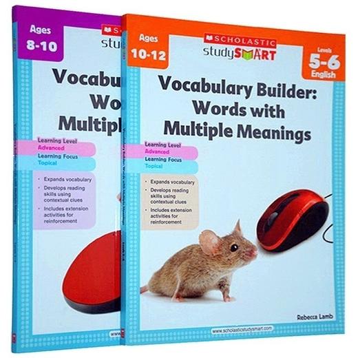 学乐美国小学英语词汇多义词练习册 英文原版书 Scholastic Study Smart Vocabulary Builder Words 正版进口学乐聪明学习系列2册 商品图0