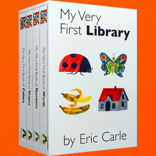 我的图书馆4册 儿童英文原版绘本 My Very First Library 艾瑞卡尔爷爷Eric Carle经典英语启蒙纸板书 color words numbers 商品图3