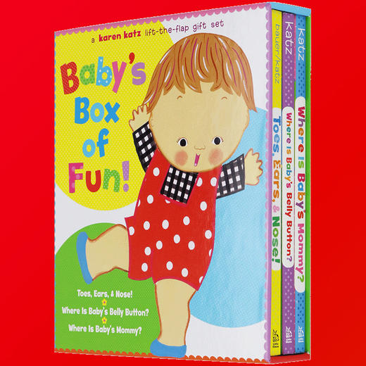 英文原版绘本 Karen Katz 卡伦卡茨经典翻翻书 Baby's Box of Fun 3本套装幼儿启蒙英语读物纸板书 早教图画故事书 英文版进口书 商品图3