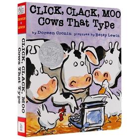 英文原版绘本 Click Clack Moo Cows That Type 咔嗒 咔嗒 哞 英文绘本纸板书 廖彩杏有声书单 亲子图书 英文版进口书