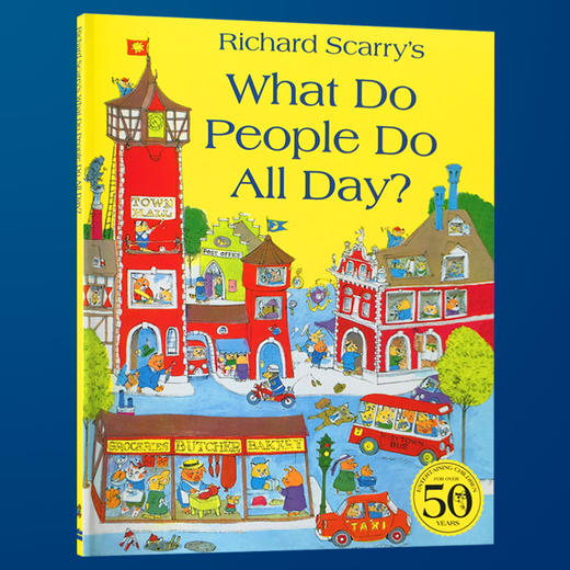 Richard Scarry 忙忙碌碌镇 英文原版绘本 What Do People Do All Day 斯凯瑞金色童书 英语单词认知书籍 进口原版儿童启蒙早教书 商品图3