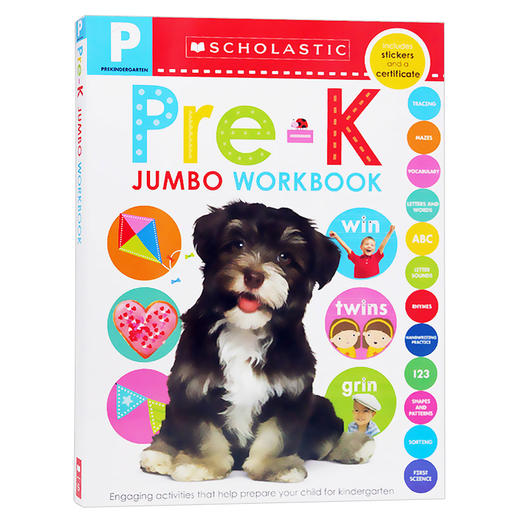 进口学乐英语儿童早教书scholastic Jumbo Workbook Pre K 英文原版学前幼儿园练习册含贴纸scholastic Early Learners 英文版 华研外语