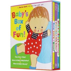英文原版绘本 Karen Katz 卡伦卡茨经典翻翻书 Baby's Box of Fun 3本套装幼儿启蒙英语读物纸板书 早教图画故事书 英文版进口书