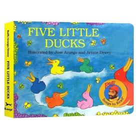 英文原版绘本书 Five Little Ducks 五只小鸭 童谣绘本纸板撕不烂纸板书 英文版 0-6岁儿童启蒙绘本故事书 廖彩杏书单英语书