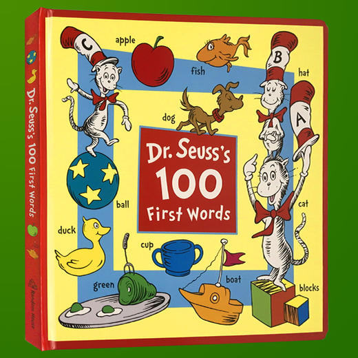 英文原版 Dr. Seuss's 100 First Words 苏斯博士100个初学英文单词 戴帽子的猫 商品图1