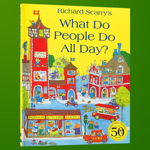 Richard Scarry 忙忙碌碌镇 英文原版绘本 What Do People Do All Day 斯凯瑞金色童书 英语单词认知书籍 进口原版儿童启蒙早教书 商品图1