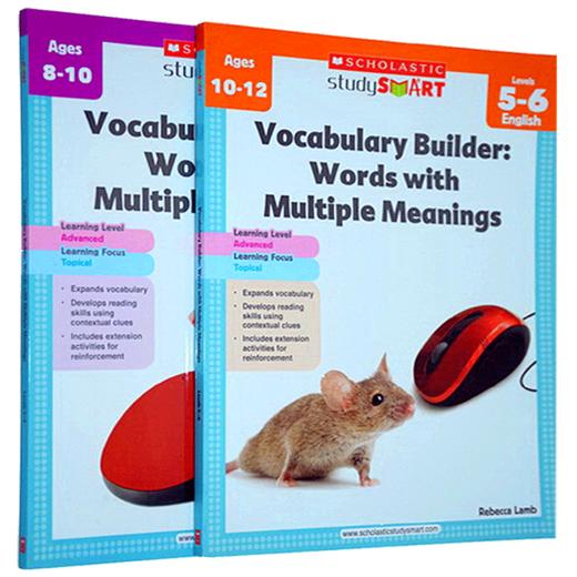 学乐美国小学英语词汇多义词练习册 英文原版书 Scholastic Study Smart Vocabulary Builder Words 正版进口学乐聪明学习系列2册 商品图2