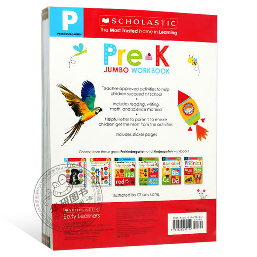 进口学乐英语儿童早教书scholastic Jumbo Workbook Pre K 英文原版学前幼儿园练习册含贴纸scholastic Early Learners 英文版 华研外语