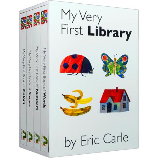 我的图书馆4册 儿童英文原版绘本 My Very First Library 艾瑞卡尔爷爷Eric Carle经典英语启蒙纸板书 color words numbers 商品图4