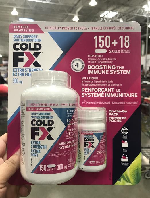 2瓶Cold FX加强版抗流感高纯度提取物胶囊（300mg 168粒）温哥华直邮