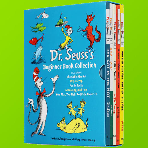 英文原版绘本 Dr. Seuss Beginner Book 苏斯博士入门故事书 英文版戴高帽的猫 5个故事 精装版 正版进口书籍 商品图2