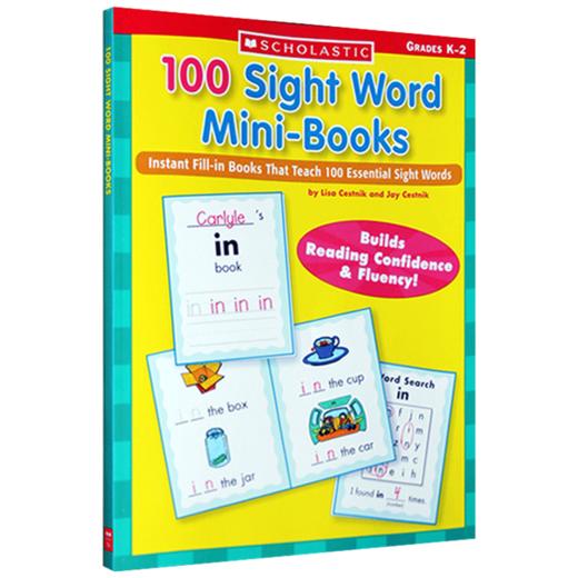 英文原版 100 Sight Word MiniBooks Pbk Grades K-2 学乐 Scholastic 100 小学生高频词汇童书 关键词汇作业练习册 商品图2