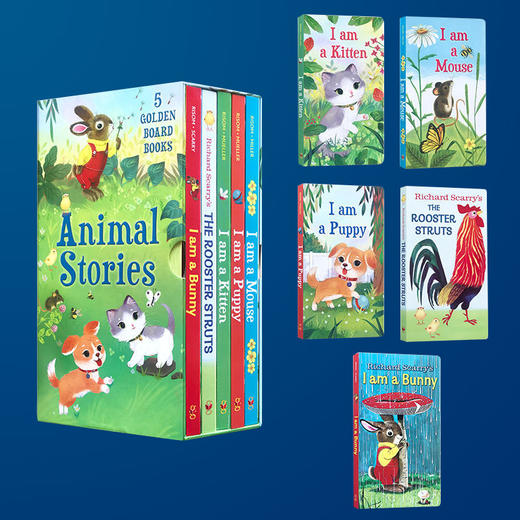 英文原版绘本 I am a Bunny Kitten Mouse Puppy Rooster Struts 我是一只兔子5册 幼儿启蒙认知 常青藤爸爸书单 Richard Scarry 商品图2
