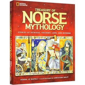 美国guo家地理北欧神话故事 英文原版 Treasury of Norse Mythology 全彩插画精装版 儿童百科经典神话故事图画书 英文版进口书