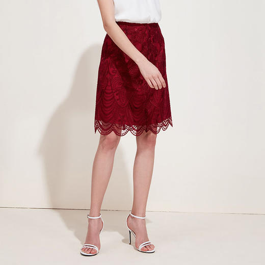 EITIE爱特爱品牌女装夏季新款时尚优雅花边元素蕾丝半身裙5906601 商品图3