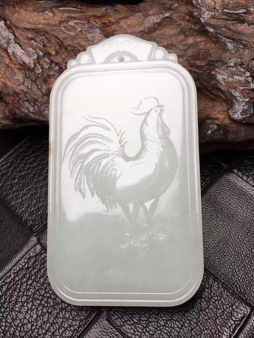 90165和田玉俄料生肖鸡挂件