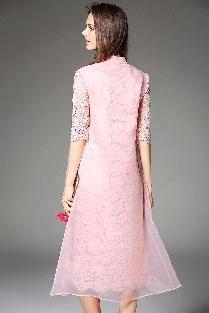 tj-a-2001欧根纱蕾丝旗袍 唐织绾