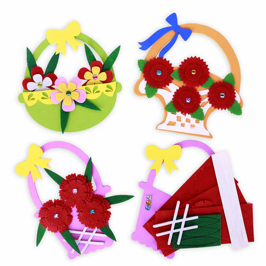 创意花篮挂饰 幼儿园儿童diy手工制作材料包教师节礼物益智MEIKE 商品图0