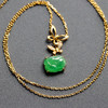 化蝶冰种阳绿和和美美翡翠锁骨链18k黄金镶嵌 商品缩略图4
