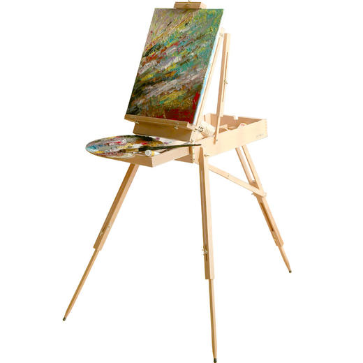 经典上色烤漆油画箱多功能手提油画架原木色工具箱写生便携 商品图3