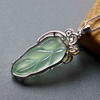 高冰种淡晴水翡翠叶子18k白金黄金钻石镶嵌 商品缩略图5