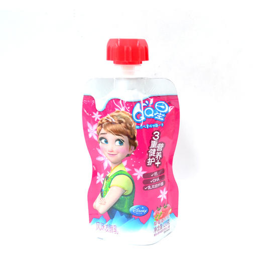 伊利QQ星儿童成长自立袋草莓优酪乳120g 商品图0