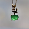 化蝶冰种阳绿和和美美翡翠锁骨链18k黄金镶嵌 商品缩略图8