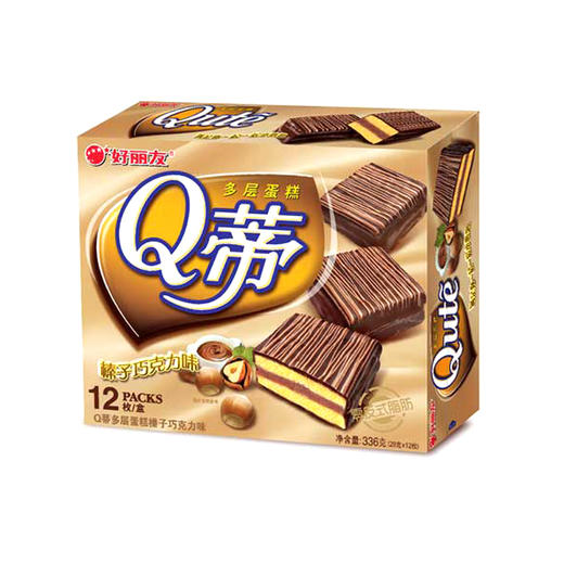 好丽友Q帝榛子巧克力味蛋糕336g12枚 商品图0