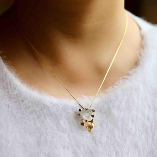 几何金高冰种翡翠金鱼金玉满堂18k黄金镶嵌 商品图9