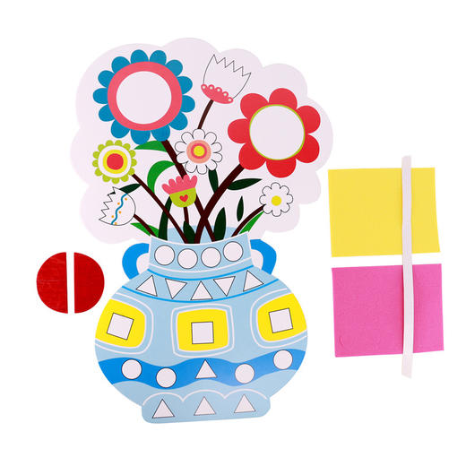 马赛克花瓶贴画 幼儿园教师节手工制作材料儿童eva创意立体花贴画 商品图2
