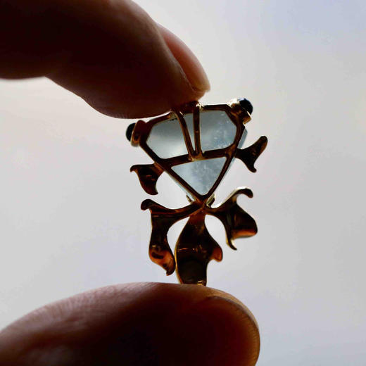 几何金高冰种翡翠金鱼金玉满堂18k黄金镶嵌 商品图8