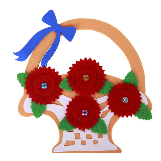 创意花篮挂饰 幼儿园儿童diy手工制作材料包教师节礼物益智MEIKE 商品图1