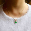 化蝶冰种阳绿和和美美翡翠锁骨链18k黄金镶嵌 商品缩略图9