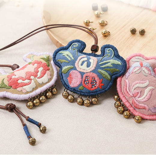 阿卡手工如意鎖刺繡香囊diy手工材料包零門檻古風掛件創意禮物