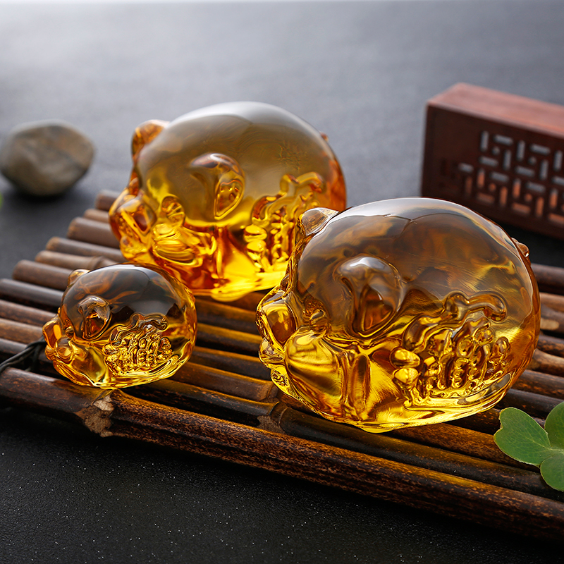 水晶猪 茶趣摆件 猪年礼品 生日礼物 客厅家居装饰品 家居饰品