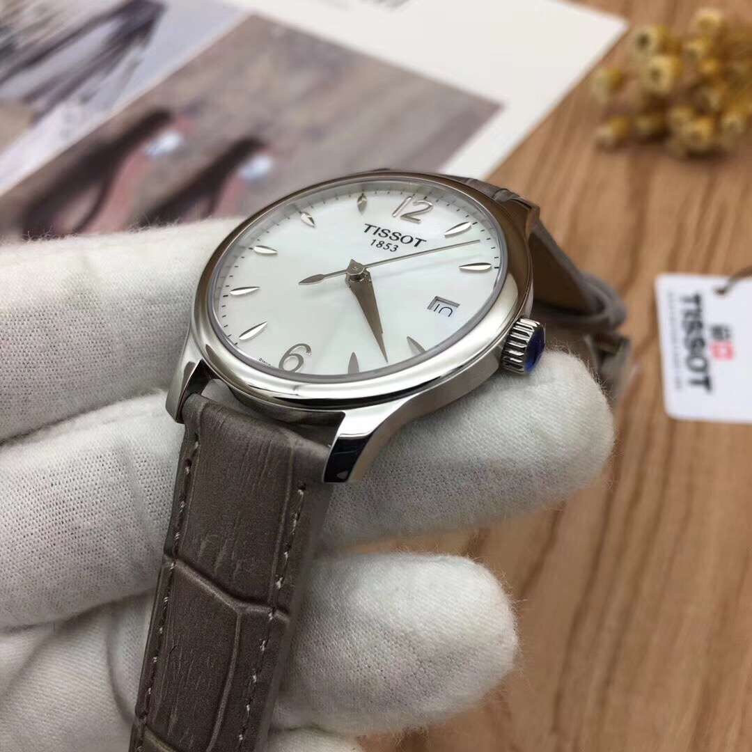 原单品质tissot天梭t063俊雅系列表壳316l精钢机芯瑞士石英机芯镜面蓝