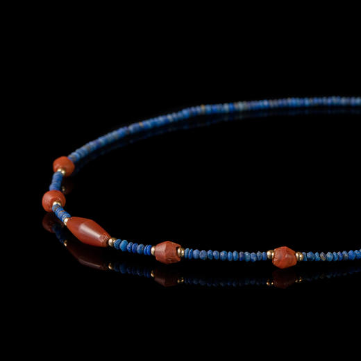 西亚高古带棱红玛瑙+青金石锁骨链 商品图3