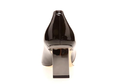 sheme  女士漆皮浅口单鞋  黑粉拼色 商品图2