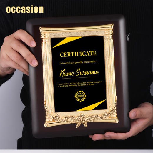 授权牌定制奖牌定做加盟牌荣誉牌匾定做高档实木证书木质牌匾制作 商品图2