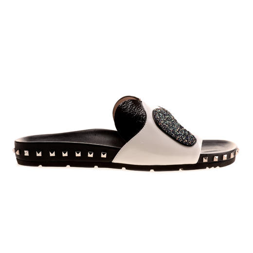 杨丞琳同款  sheme   女士平底拖鞋  黑白色 商品图0