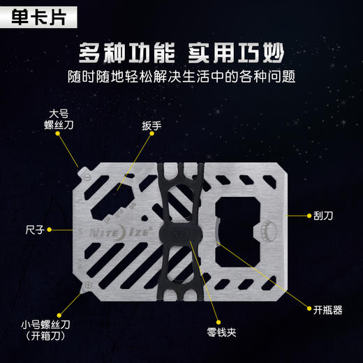 美国NiteIze奈爱钱夹多用工具卡片EDC户外多功能便携式随身小工具 商品图1