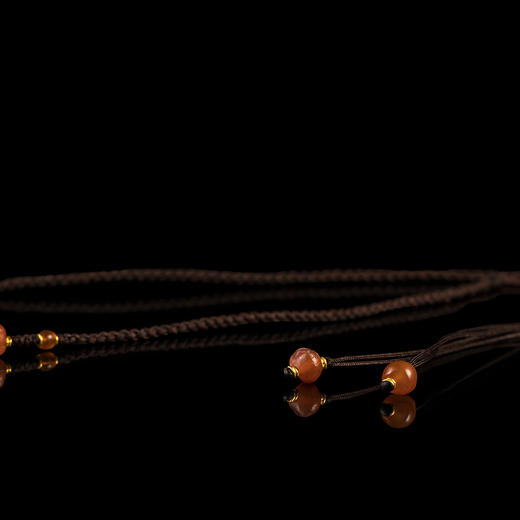 镶蚀红玉髓线珠+清代玛瑙鱼项链 商品图6