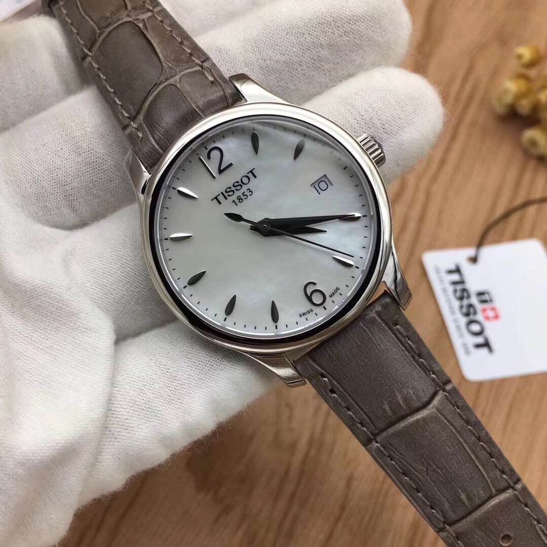 原单品质tissot天梭t063俊雅系列表壳316l精钢机芯瑞士石英机芯镜面蓝