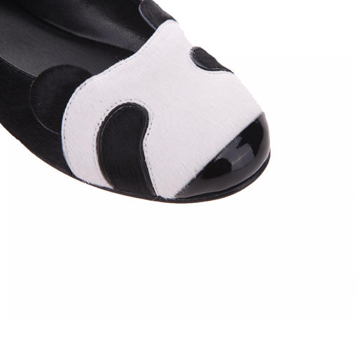 章泽天同款  sheme  熊猫系列  女士平底单鞋  黑白色 商品图1