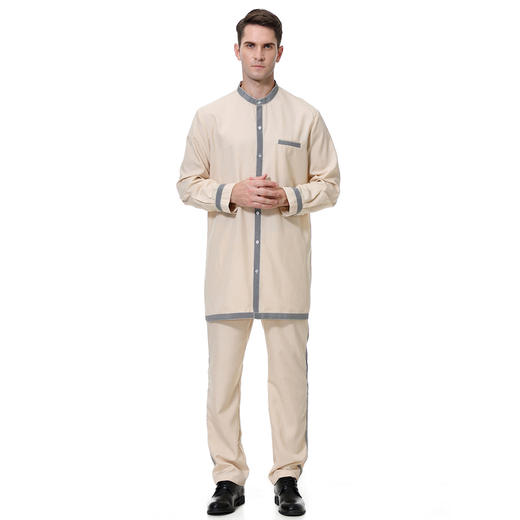 穆斯林男士衣裤套装礼拜服 对襟衫 西装裤腰（ZM812） 商品图3