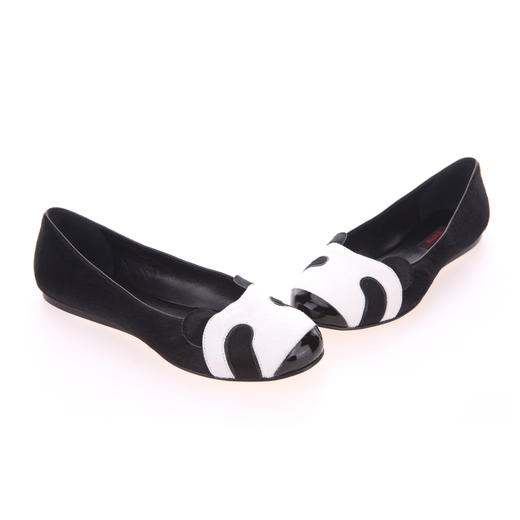 章泽天同款  sheme  熊猫系列  女士平底单鞋  黑白色 商品图2