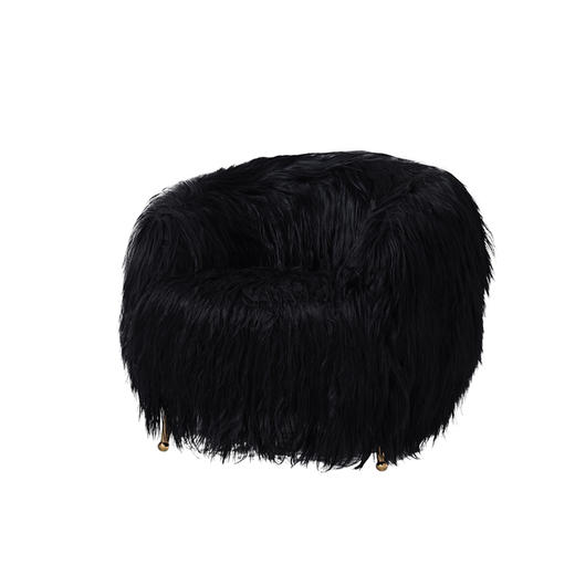 NS家居nsfurniture软包长羊毛款休闲沙发NSCC-2248-C1 KD*Goat fur-black 商品图0